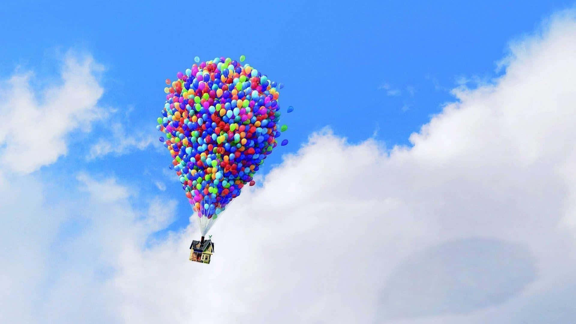 Coloratemongolfiere Che Si Alzano Su Un Paesaggio Sereno.