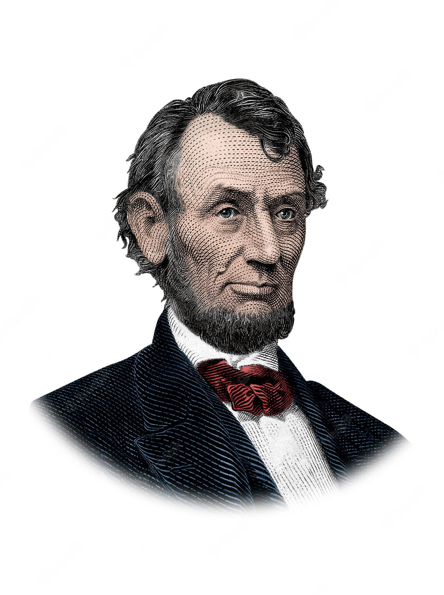 Colored Illustration Of Abraham Lincoln Wallpaper