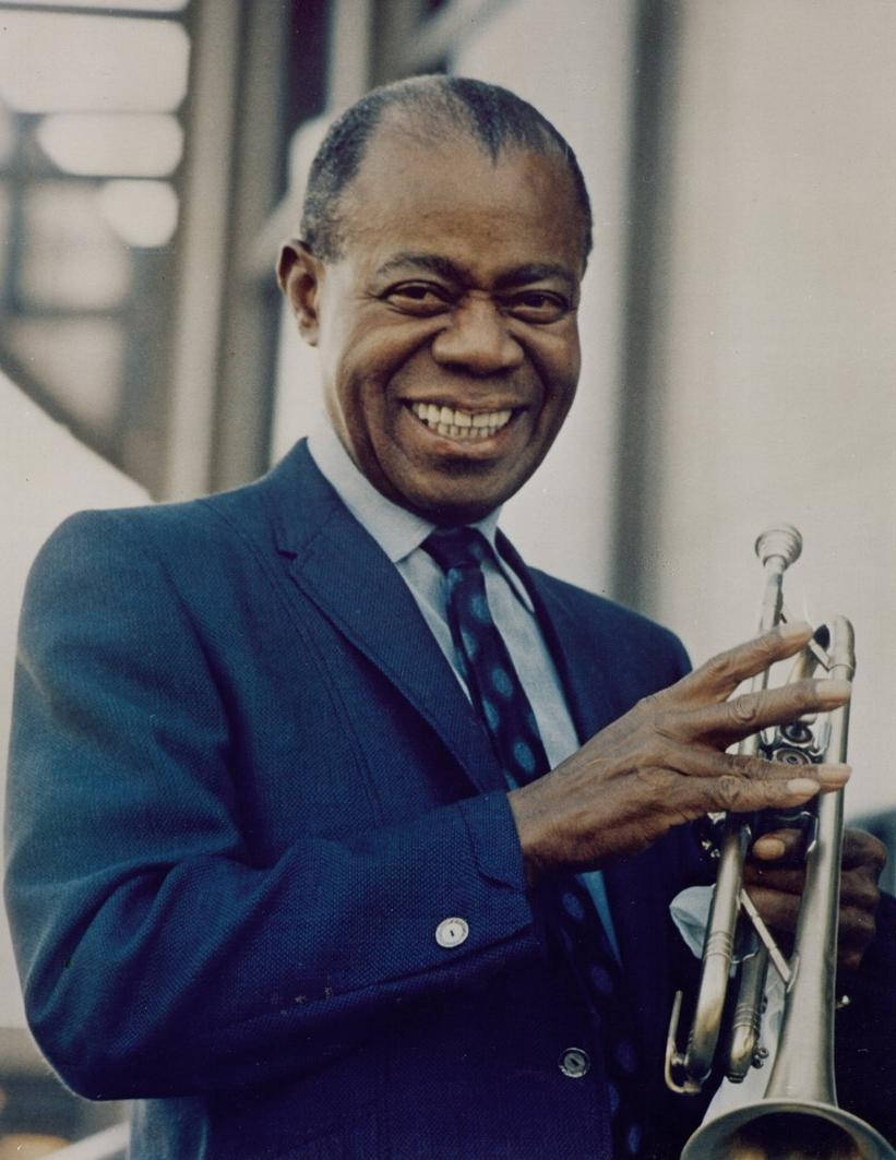 Colored Photo Louis Armstrong Wallpaper