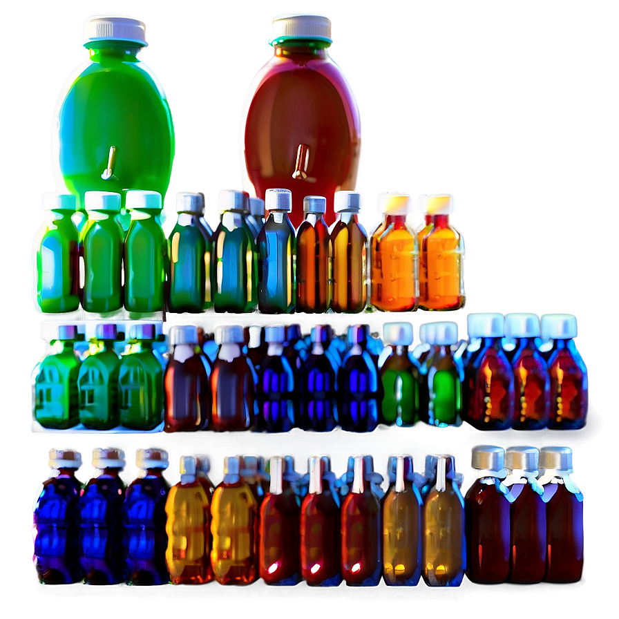 Colored Plastic Bottle Collection Png Tyj93 PNG
