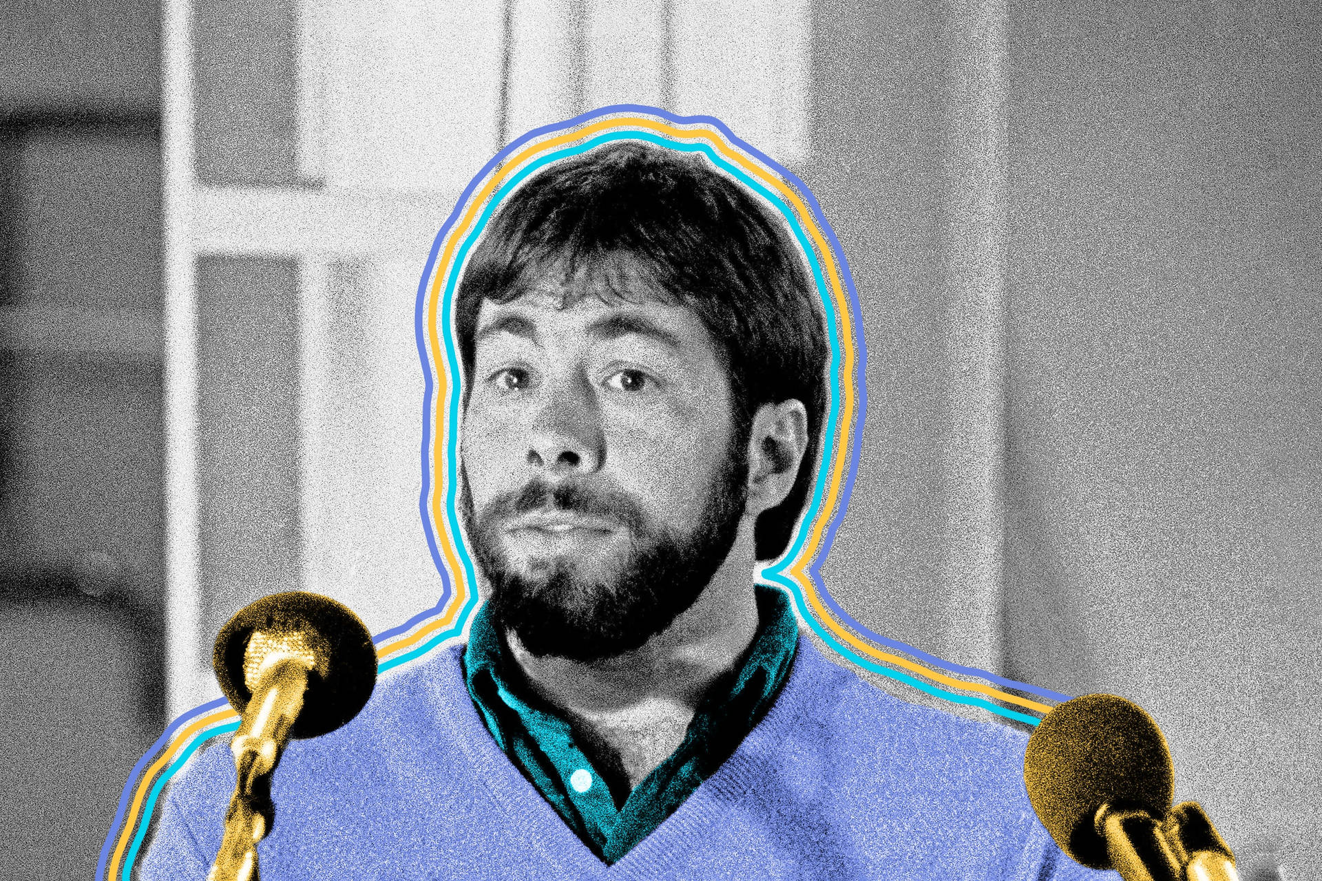 Colored Steve Wozniak Graphic Art Wallpaper