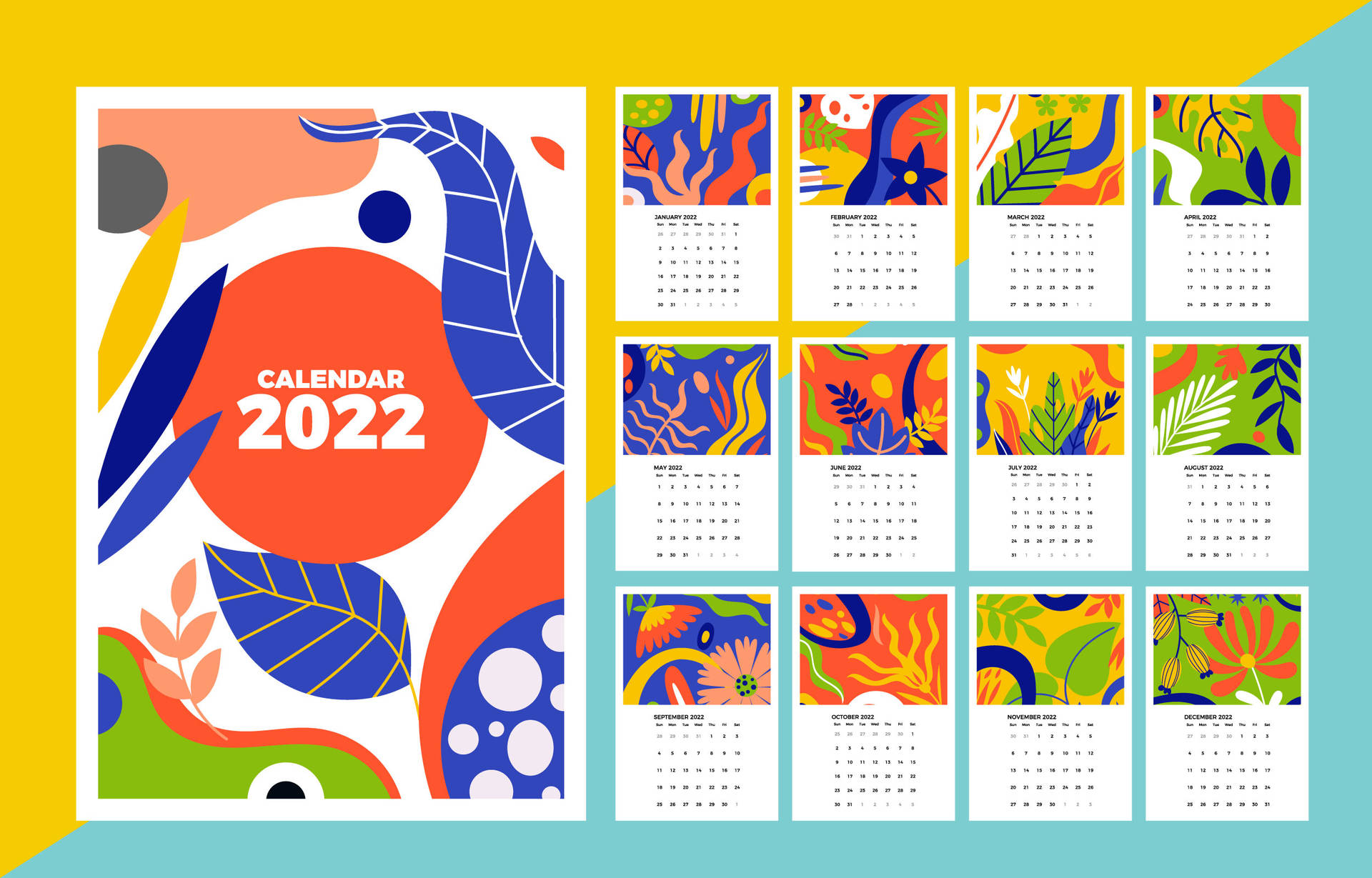 Colorful 2022 Calendar Wallpaper