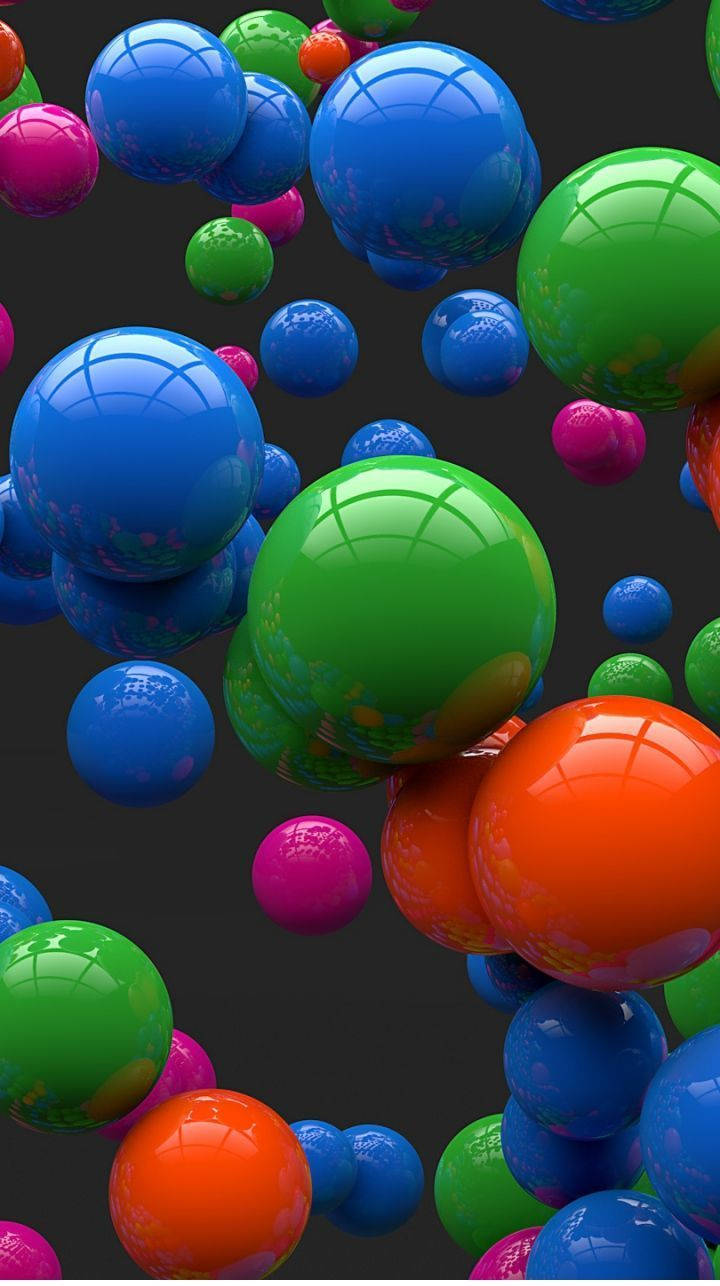 Colorful 3d Balls Mobile Background