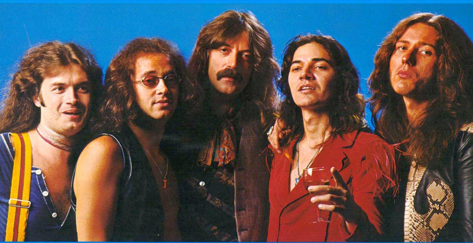 Colorful 70s English Rock Group Deep Purple Medium Shot Wallpaper