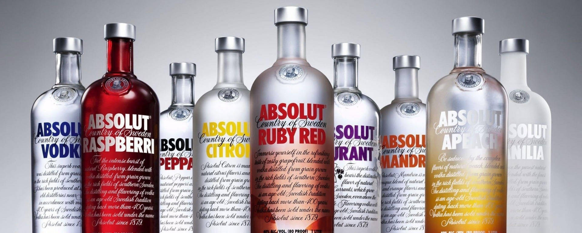 Colorful Absolut Vodka Bottles Wallpaper