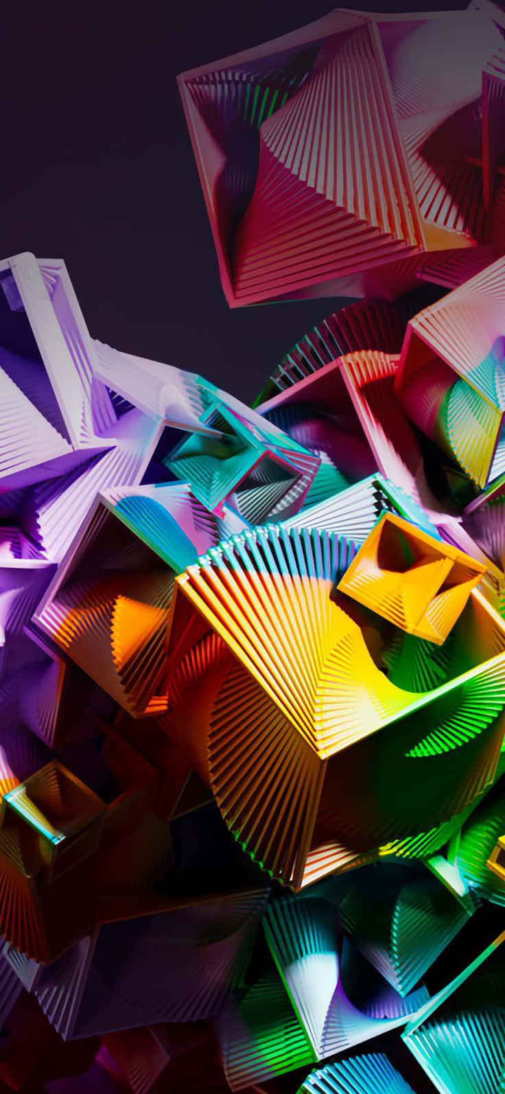 Colorful Abstract Accordion Paper Sculptures Wallpaper