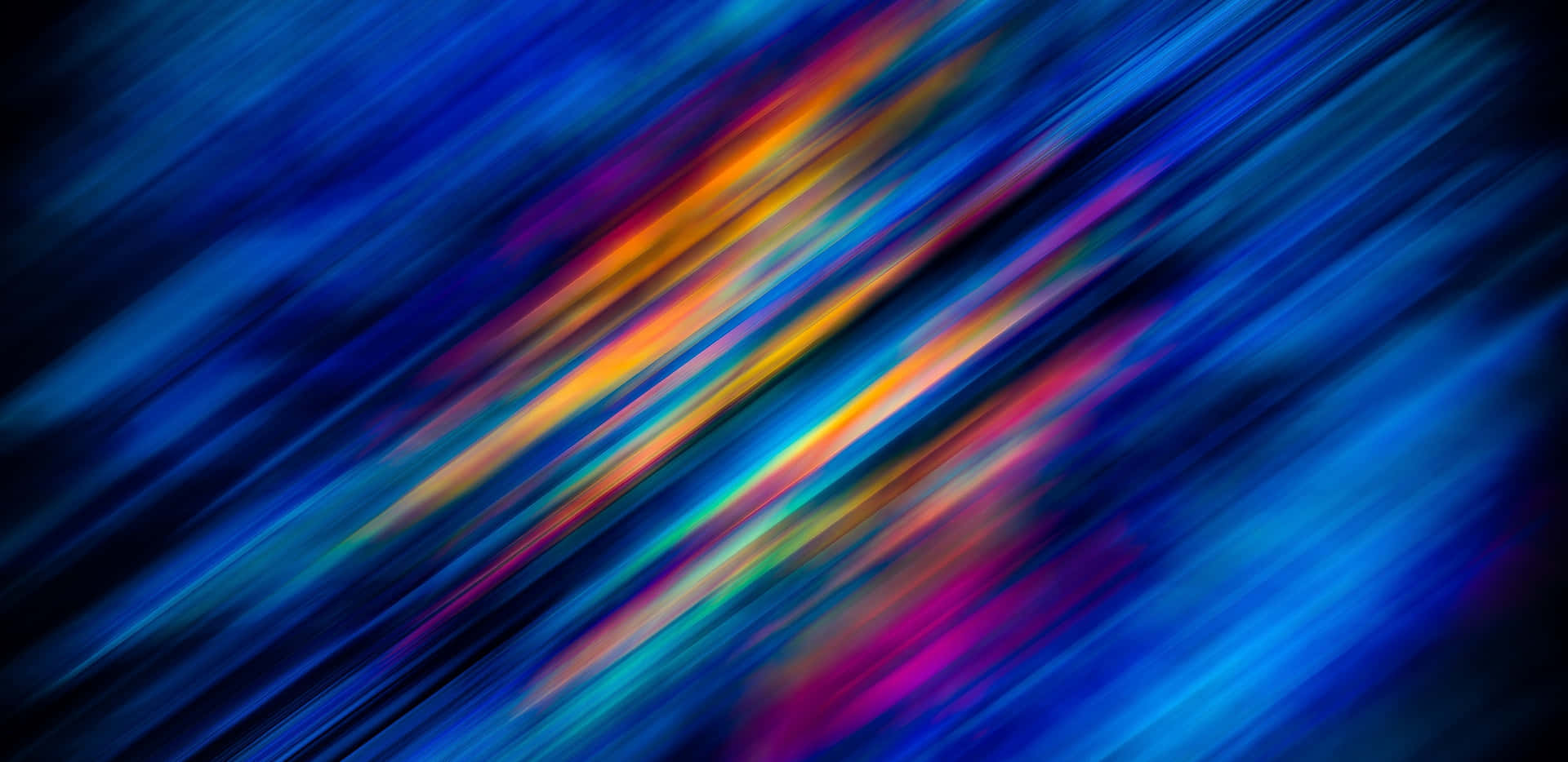 Abstract Blue And Yellow Lines On A Black Background Wallpaper