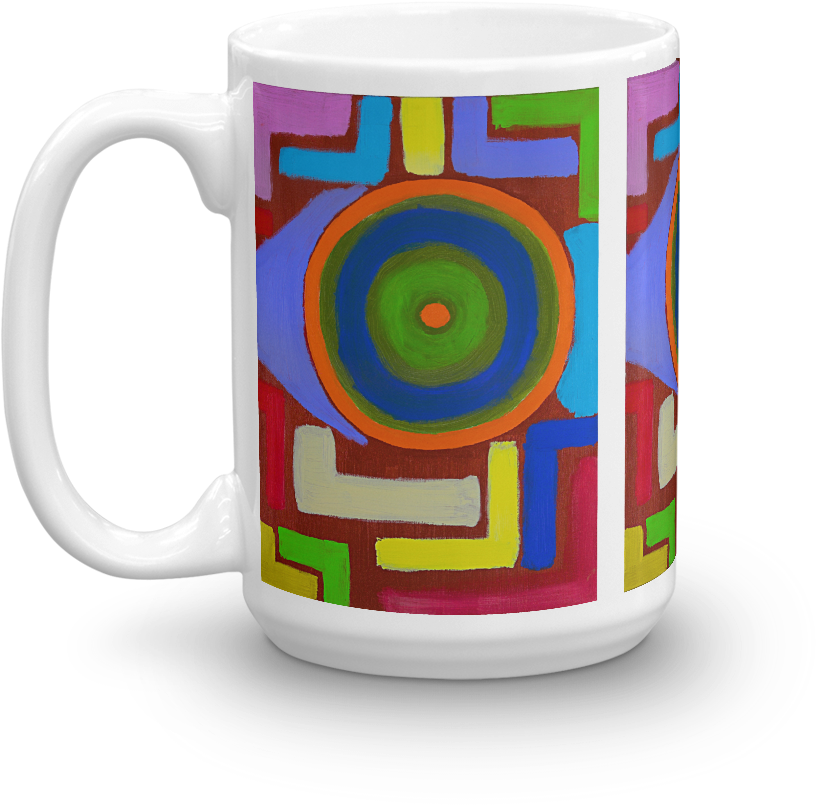 Colorful Abstract Art Mug PNG