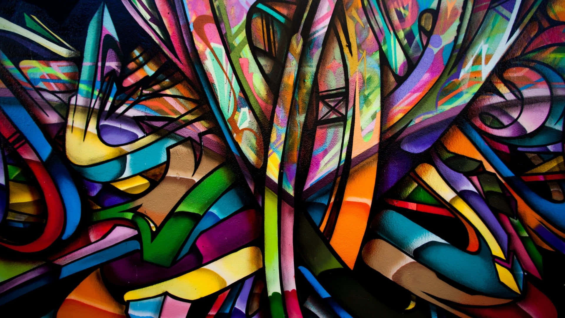 Colorful Abstract Art In Graffiti Style Wallpaper