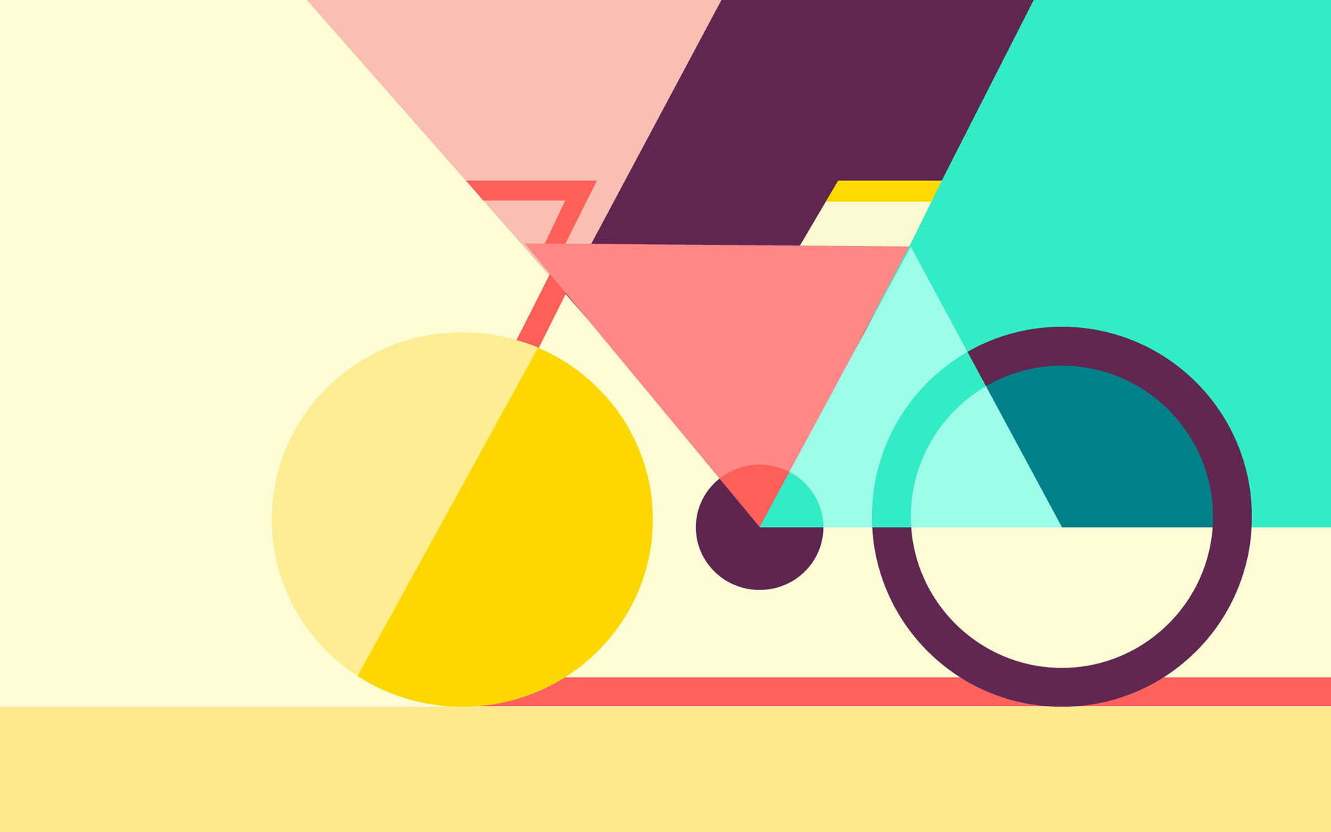 Colorful Abstract Bicycle Material Design Wallpaper