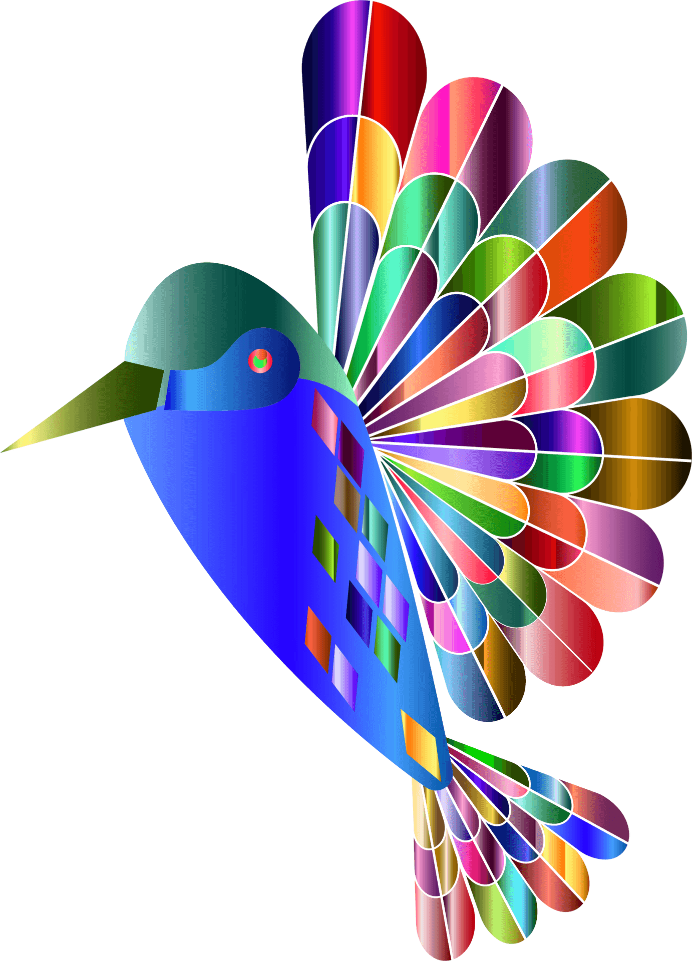 Colorful Abstract Bird Art PNG