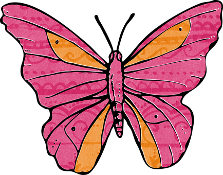 Colorful Abstract Butterfly Art PNG