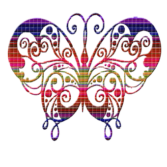 Colorful Abstract Butterfly Art PNG