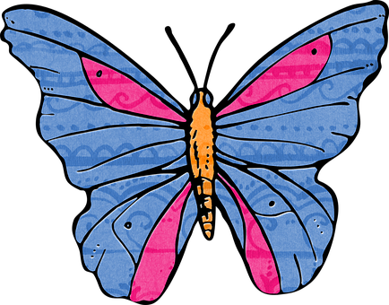 Colorful Abstract Butterfly Art PNG