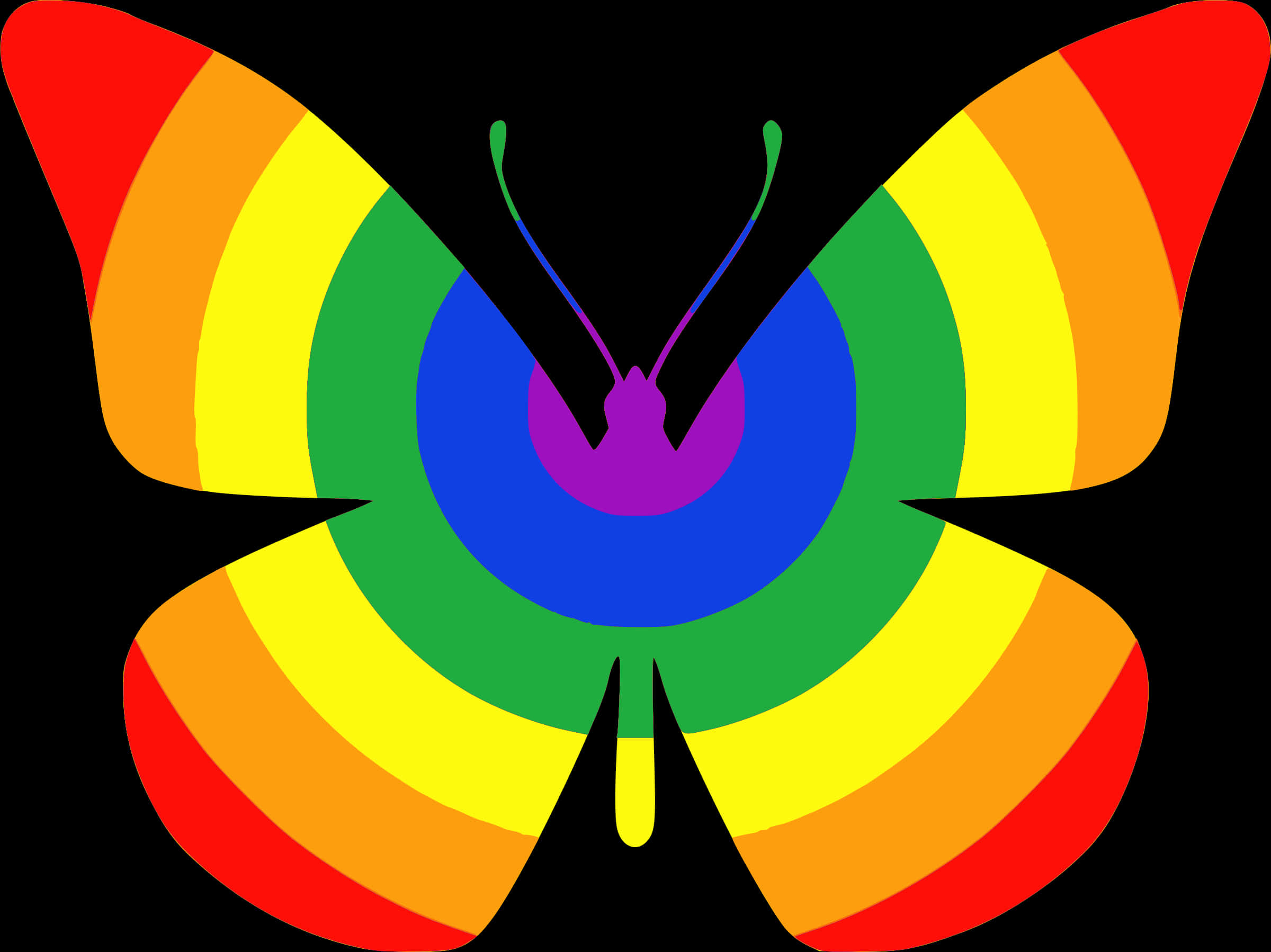 Colorful Abstract Butterfly Art PNG