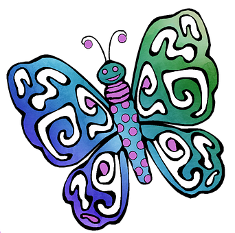 Colorful Abstract Butterfly Art PNG