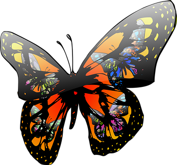 Colorful Abstract Butterfly PNG