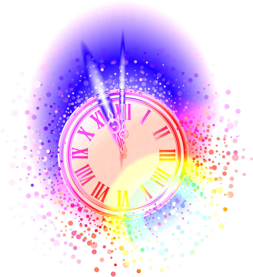 Colorful Abstract Clock Bubble PNG