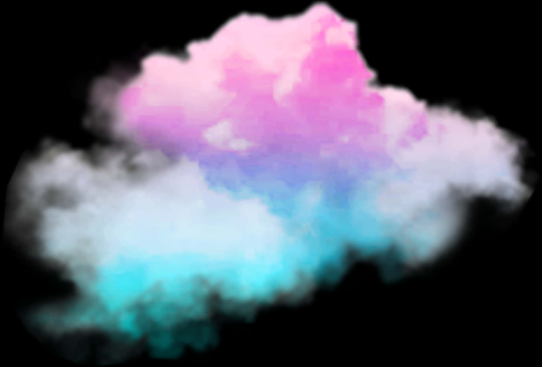 Colorful Abstract Cloud Painting PNG