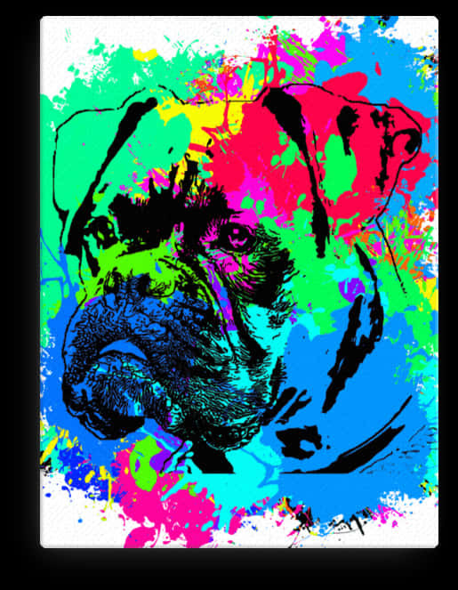 Colorful Abstract Dog Art PNG