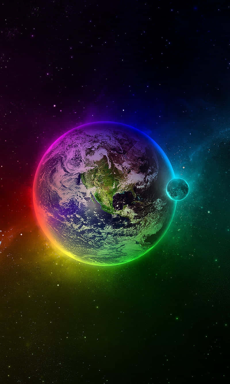 Colorful Abstract Earthand Moon Wallpaper