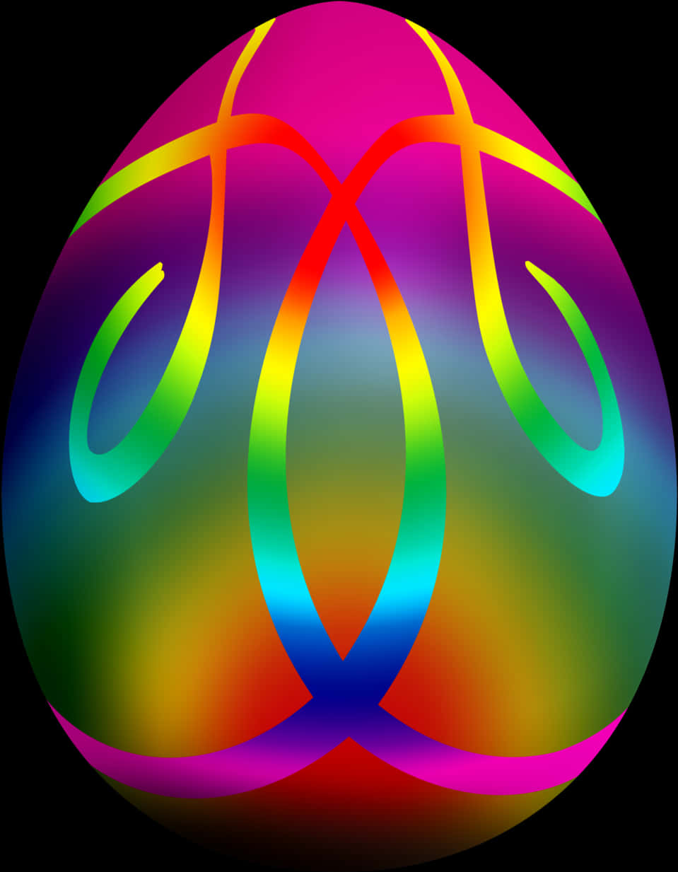 Colorful Abstract Egg Art PNG