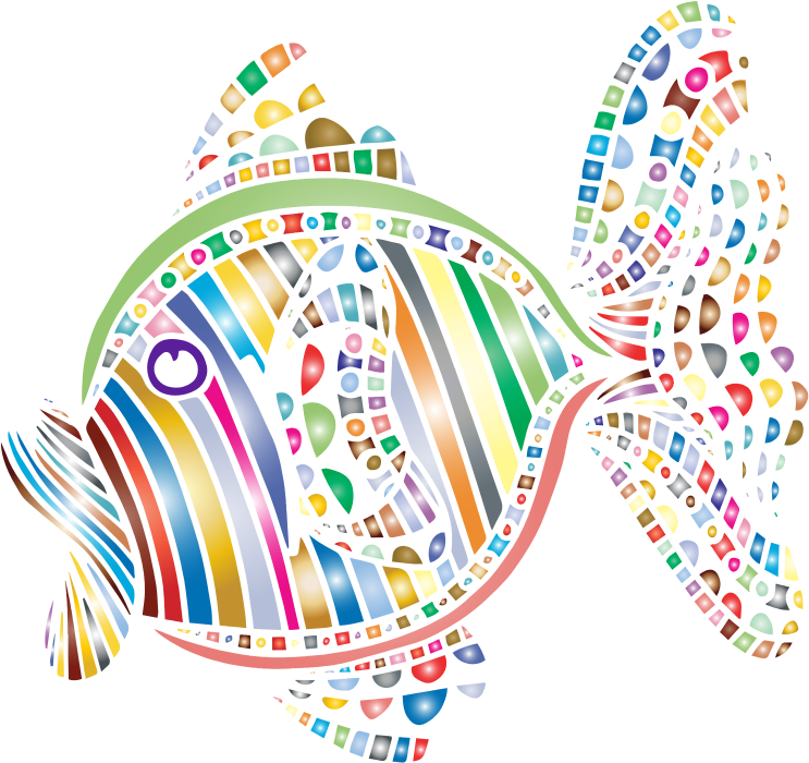 Colorful Abstract Fish Art PNG