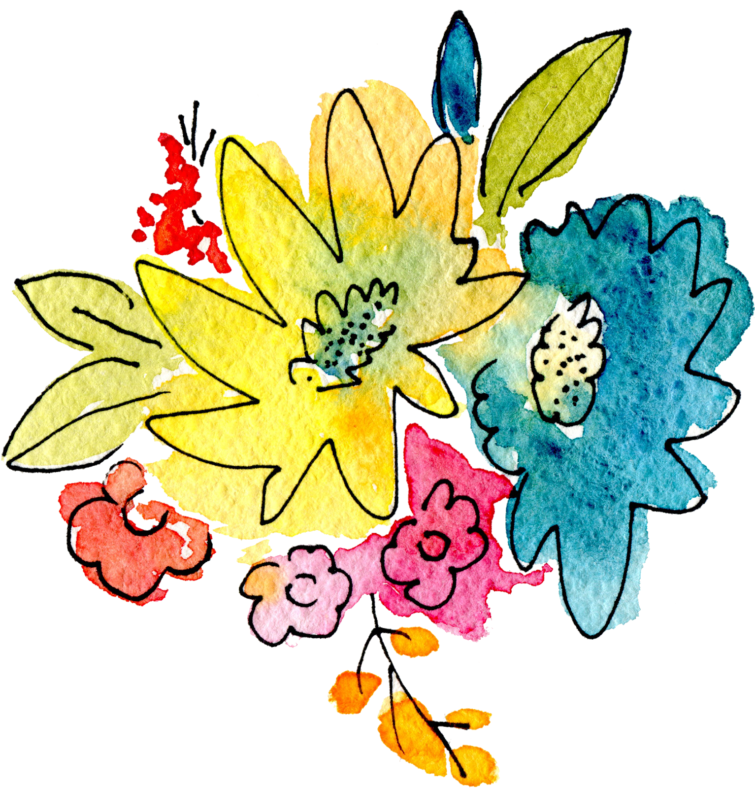 Colorful Abstract Floral Artwork PNG