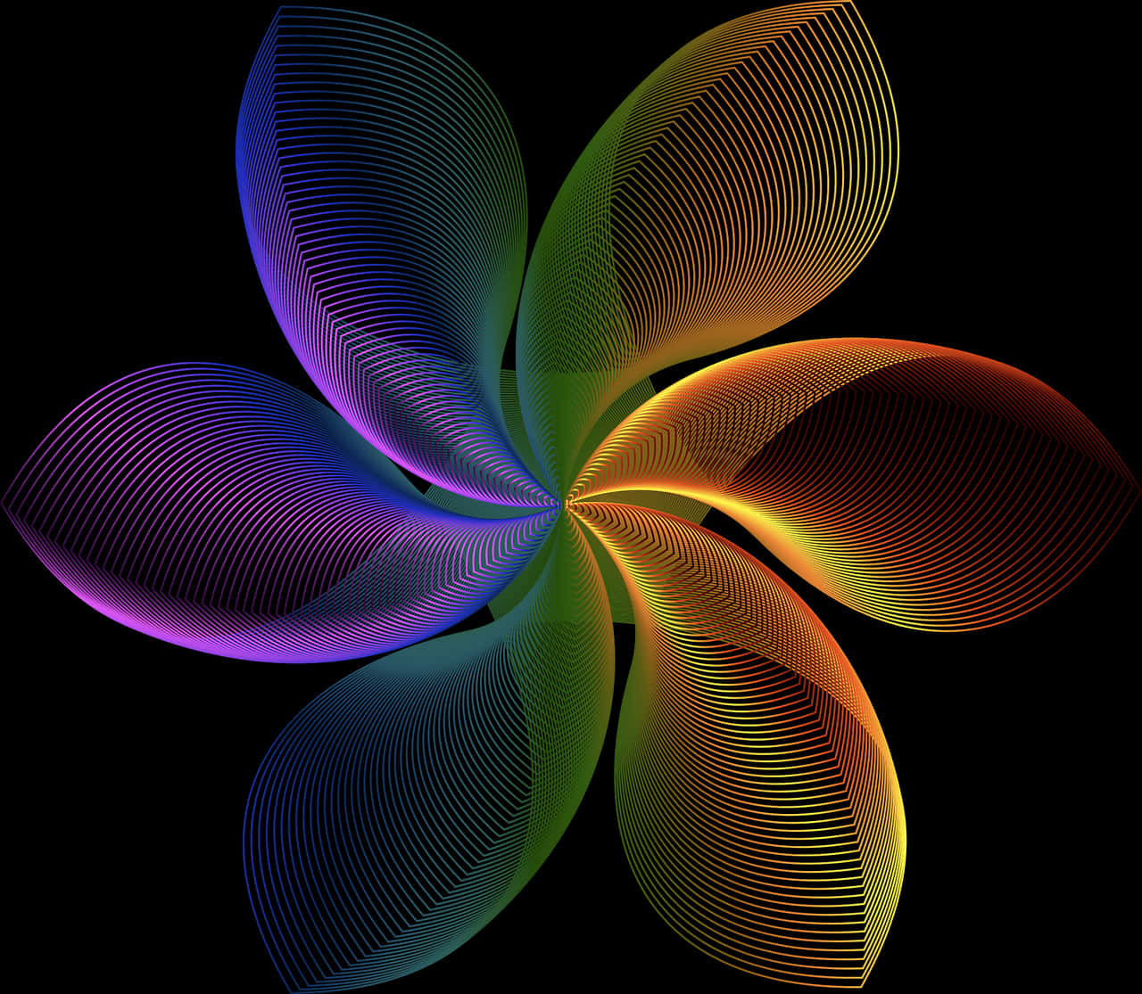 Colorful Abstract Floral Design PNG