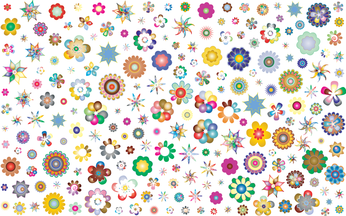 Colorful Abstract Floral Pattern PNG
