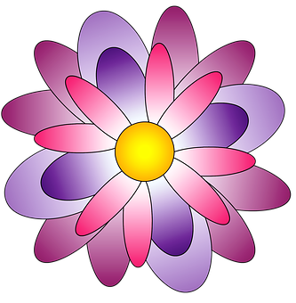 Colorful Abstract Flower Illustration PNG