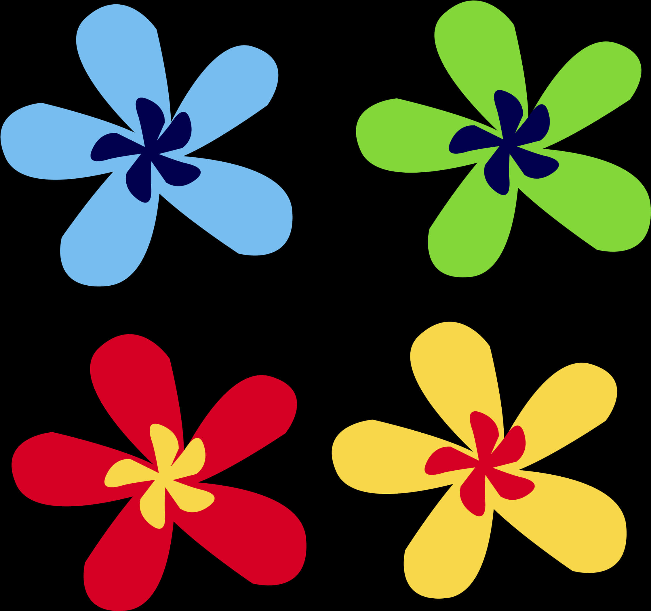 Colorful Abstract Flower Vector Illustration PNG