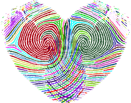 Colorful Abstract Heart Art PNG