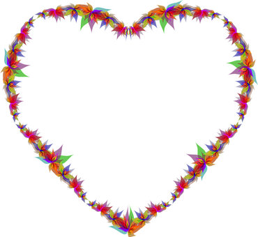 Colorful Abstract Heart Outline PNG