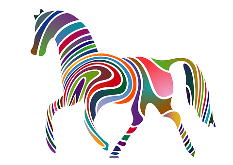 Colorful Abstract Horse Art PNG