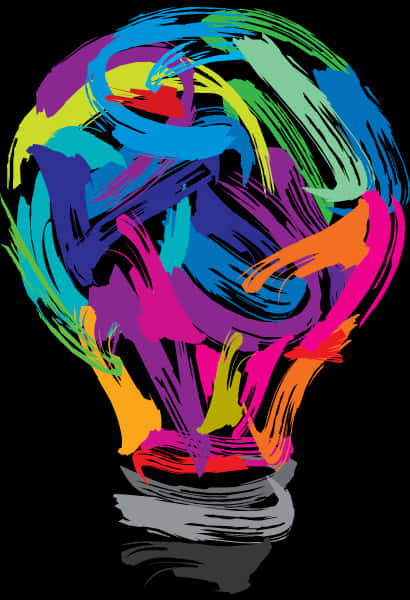 Colorful Abstract Lightbulb Illustration PNG