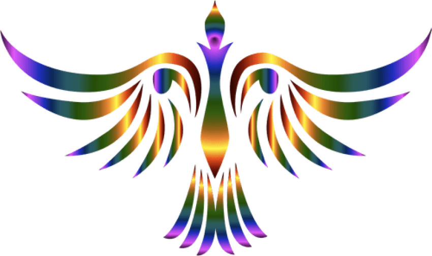 Colorful Abstract Phoenix Design PNG