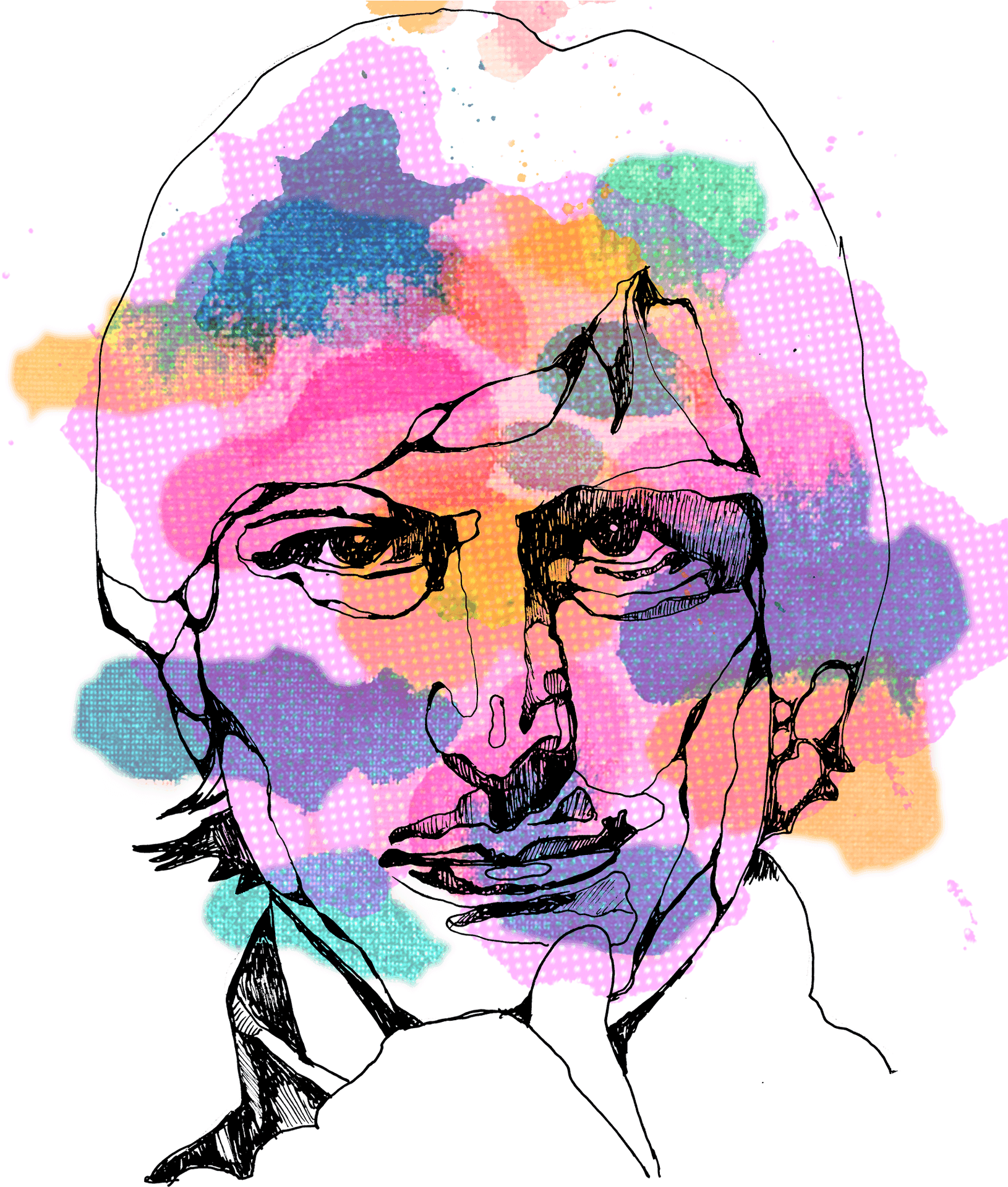 Colorful Abstract Portrait Steve Jobs PNG