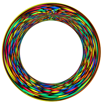 Colorful Abstract Ring Art PNG