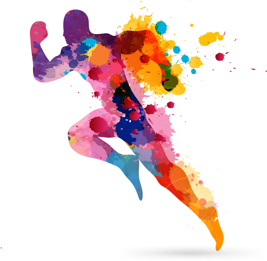 Colorful Abstract Runner Artwork PNG