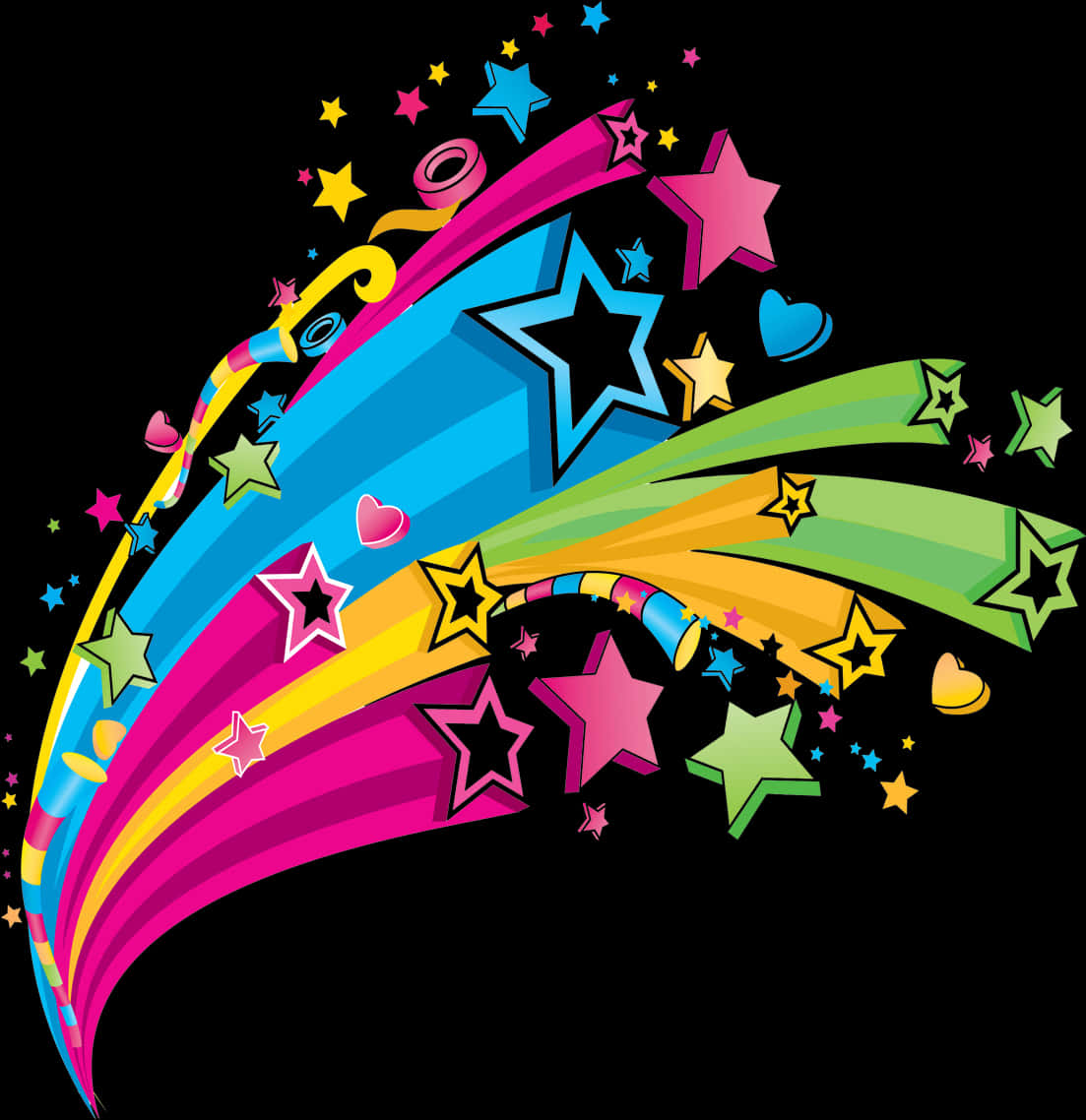 Colorful Abstract Shooting Star PNG