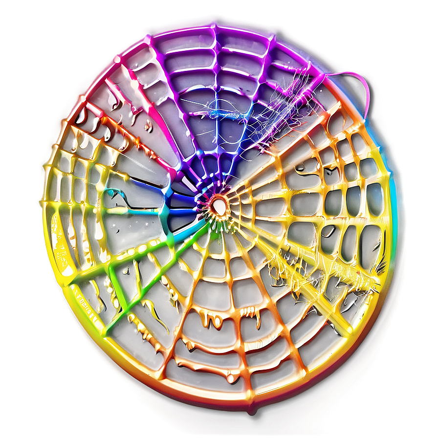 Colorful Abstract Spider Web PNG