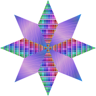 Colorful Abstract Star Pattern PNG