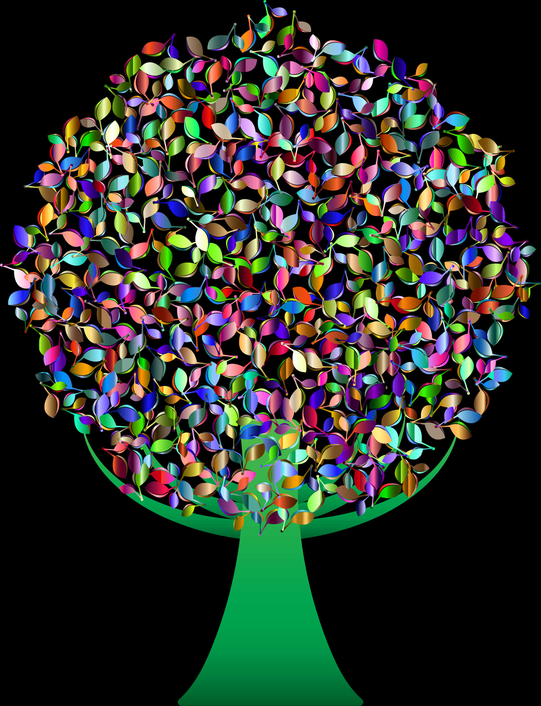 Colorful Abstract Tree Design PNG
