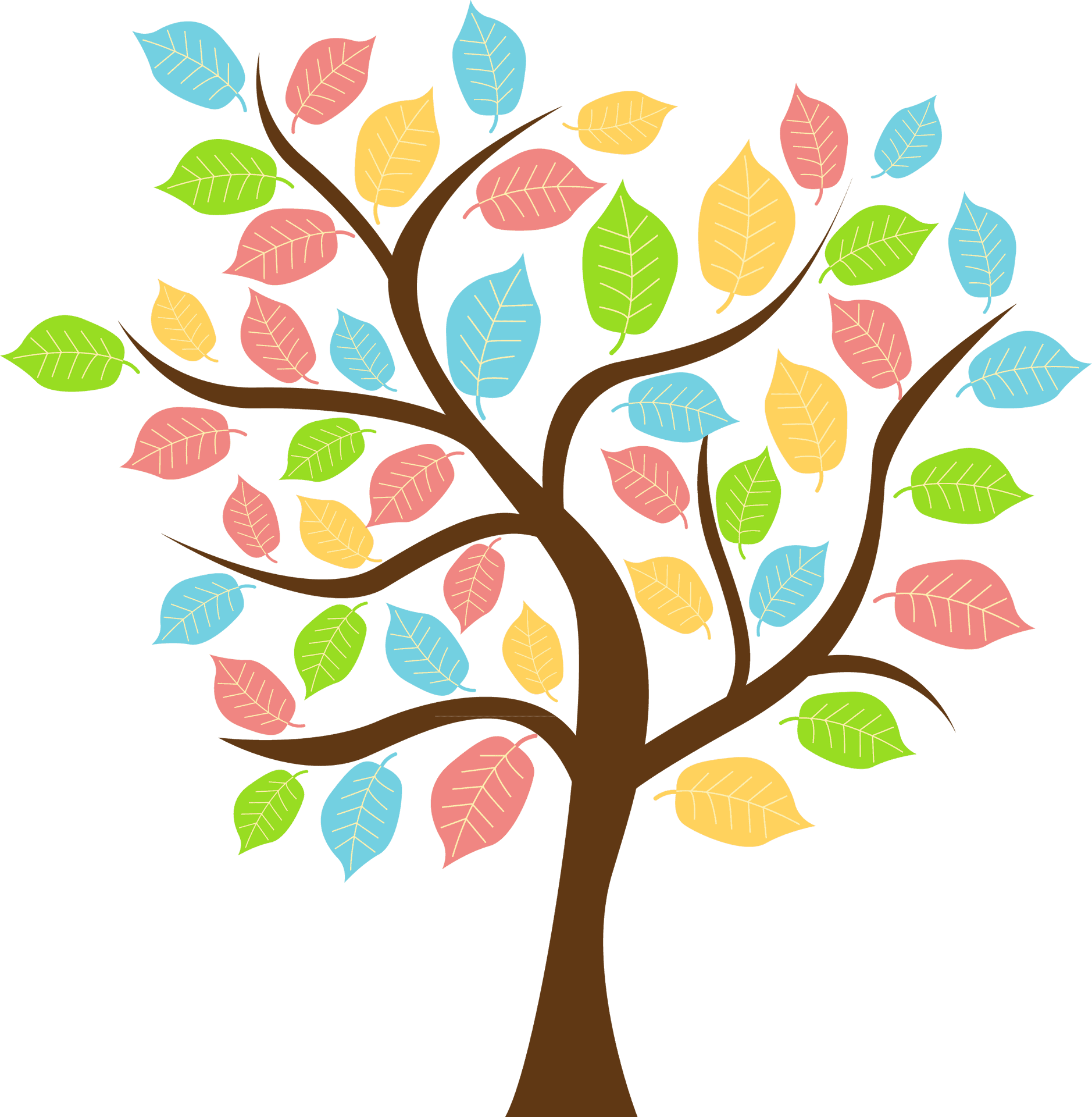 Colorful Abstract Tree Graphic PNG