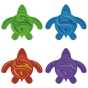 Colorful Abstract Turtle Illustrations PNG