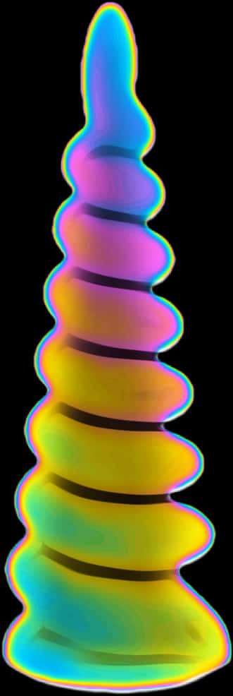 Colorful Abstract Unicorn Horn PNG