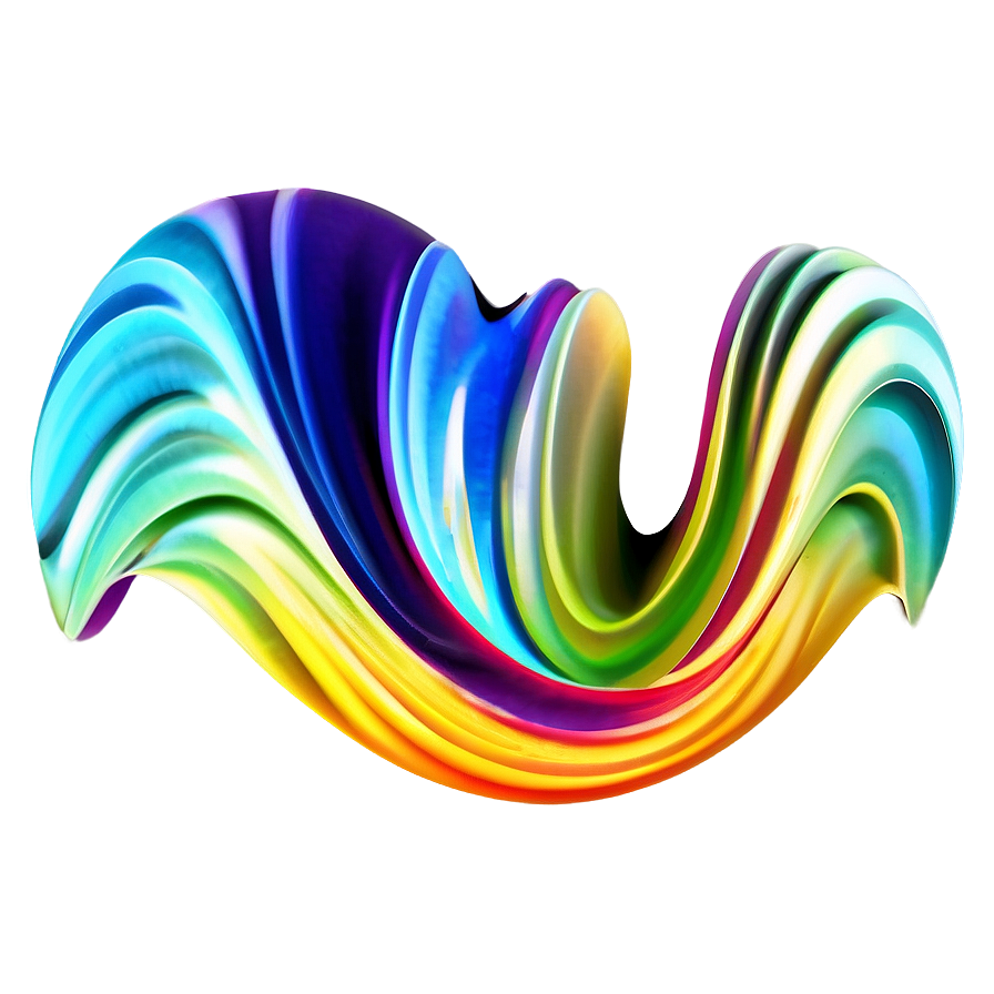 Colorful Abstract Waves Png Vui PNG