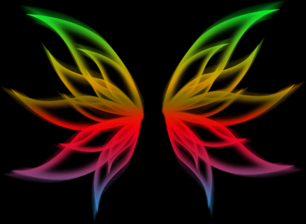 Colorful Abstract Wings Artwork PNG