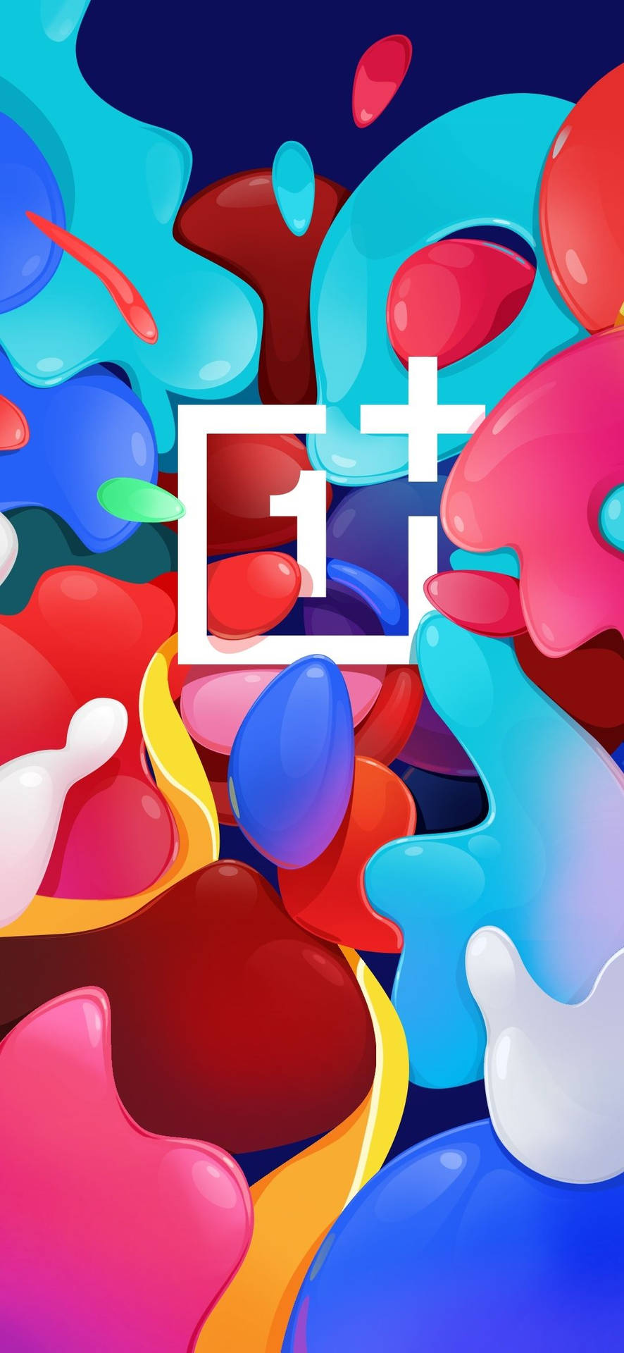 Farverigt abstrakt med OnePlus 9R logo Wallpaper
